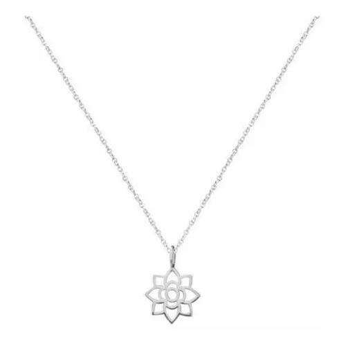 Dije Flor Mandala Mini con Cadena en Plata. Joyería Urbana